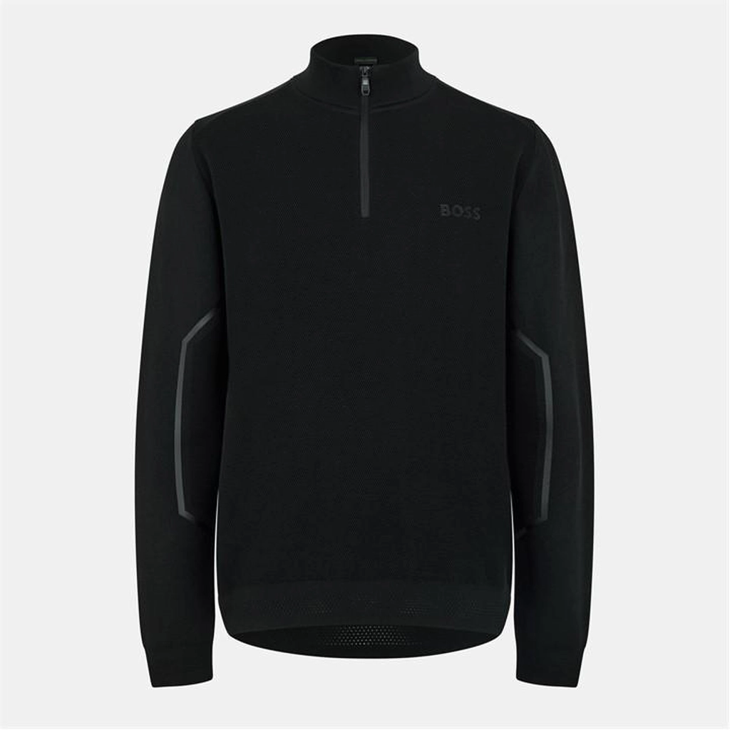 Hugo Boss Zip-Neck Sweater - Black